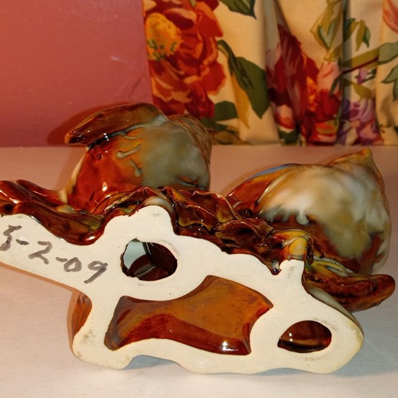 GORGEOUS VINTAGE GLAZED SHINEY BIRDS ON A TREE BRANCH DECOR - Picture 8 of 8